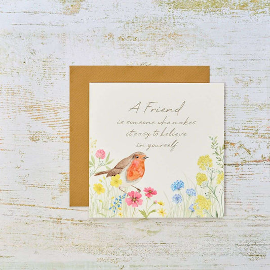 RL Friend Robin Floral Card