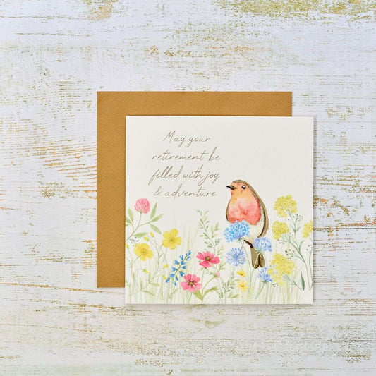 RL Retirement Robin Floral Card
