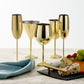 OS 4 Gold Champagne Flutes Stainless St