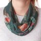 RL Xmas Robin Magnetic Clasp Scarf Fabric 2 asst