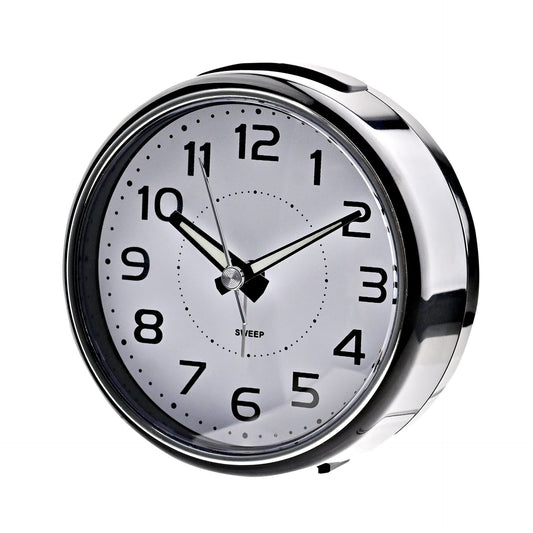 WDP Hometime Alarm Clock Round with Illuminated Button - Black Case