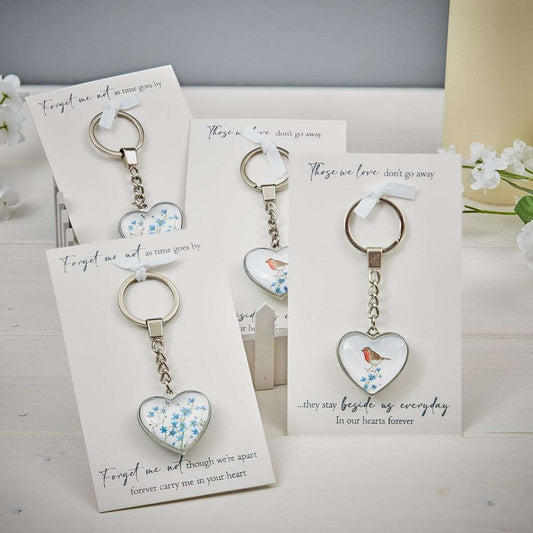 RL Glass Forget Me Not Keyring 2 Asst