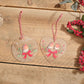RL Robin With Bow Printed Acrylic Heart Hanger 2 asst