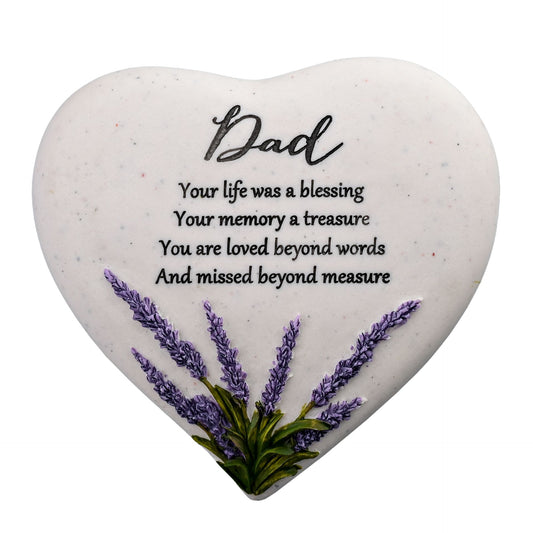 WDP Lavender Heart Grave  Stone - Dad