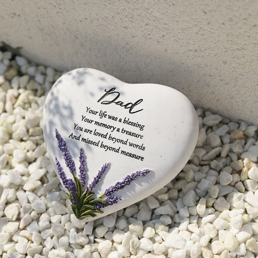 WDP Lavender Heart Grave  Stone - Dad