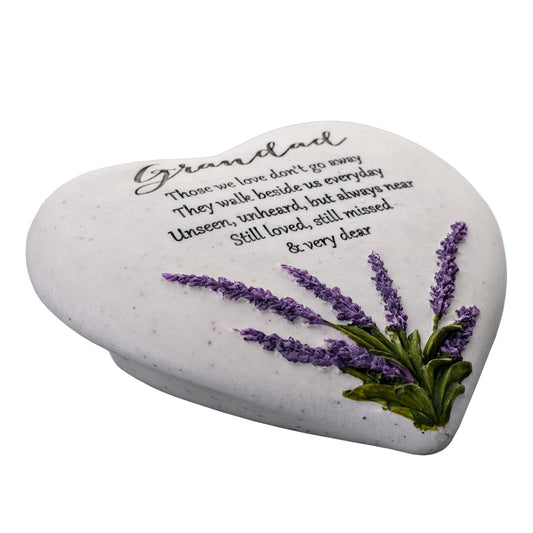 WDP Lavender Heart Grave Stone - Grandad