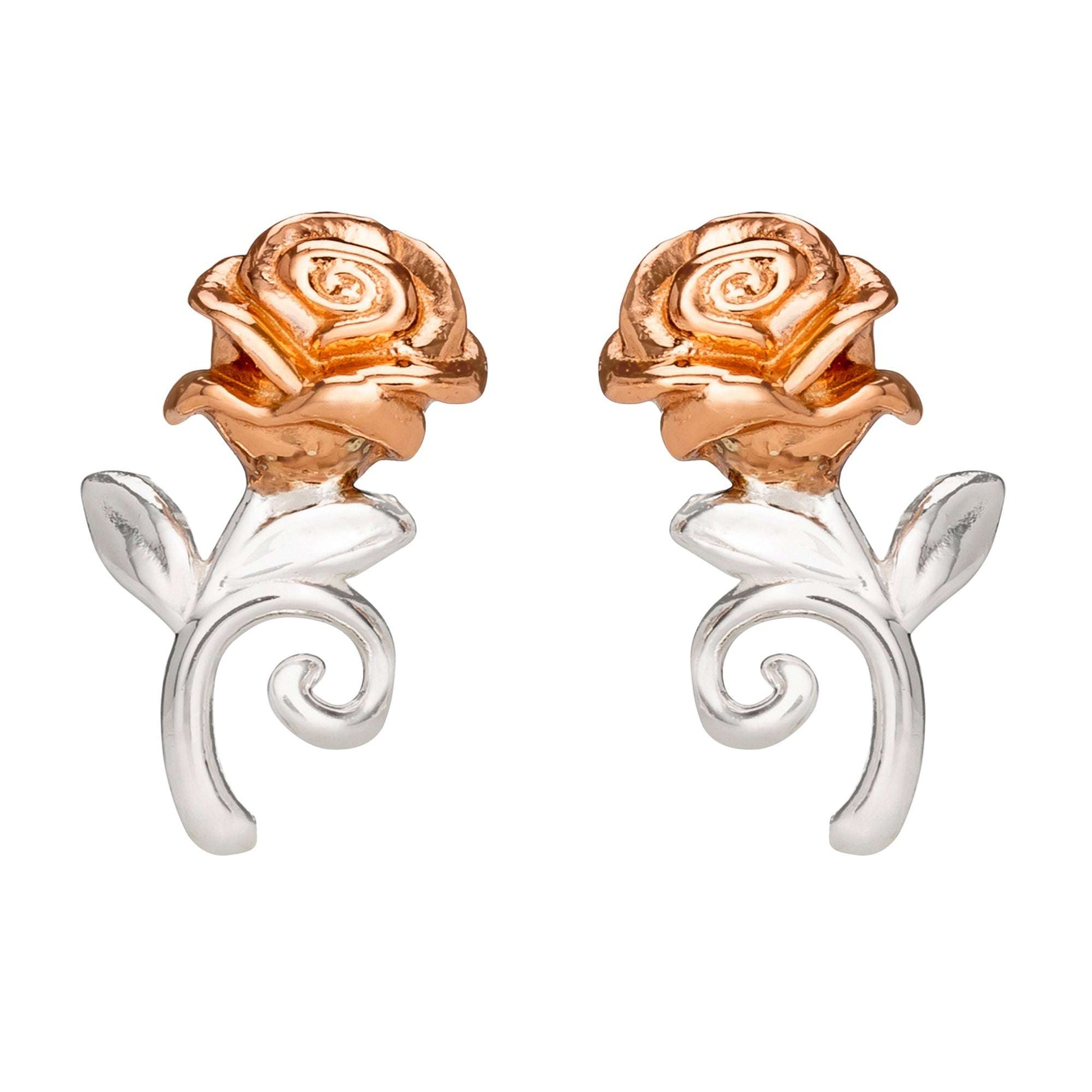 Tt Plt Beauty & The Beast Rose Stud Earrings SS925