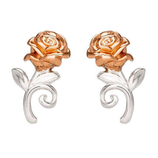 Tt Plt Beauty & The Beast Rose Stud Earrings SS925