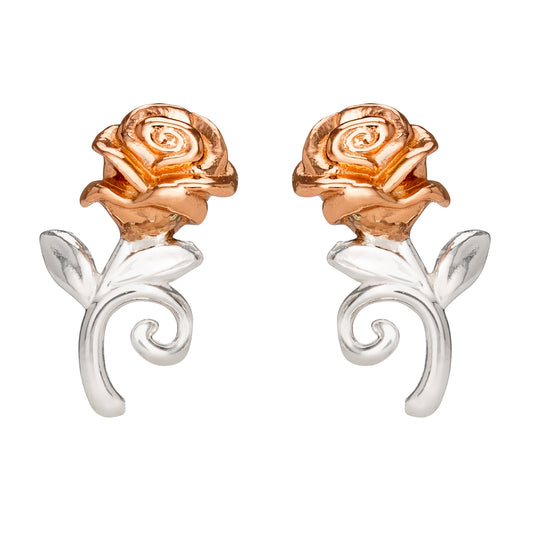 Tt Plt Beauty & The Beast Rose Stud Earrings SS925