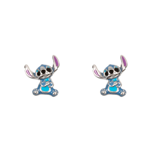 Enamel Stitch Stud Earrings SS925
