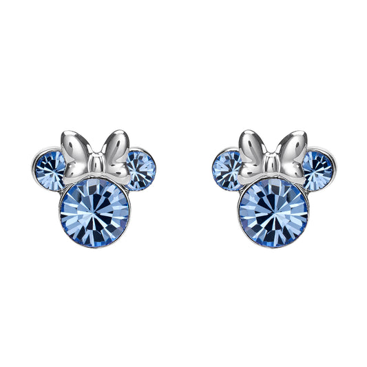 Disney Minnie Mouse December Birthstone Earrings SS925
