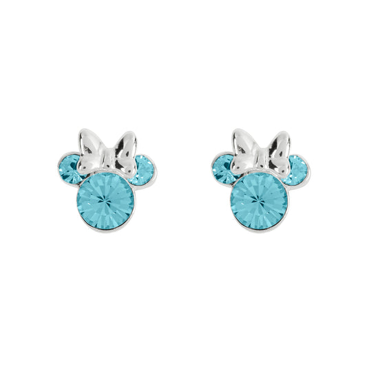 Disney Minnie Mouse March Birthstone Earrings SS925