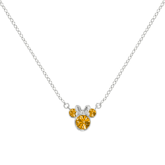 16' Minnie Mouse November Cz Necklace SS925
