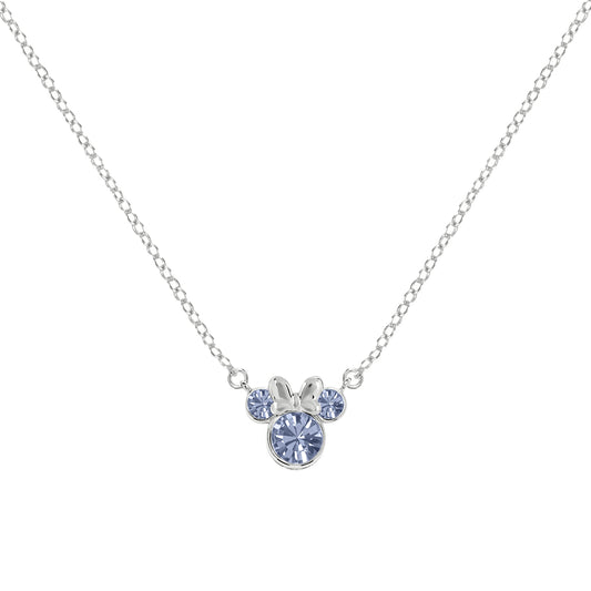 16' Minnie Mouse December Cz Necklace SS925