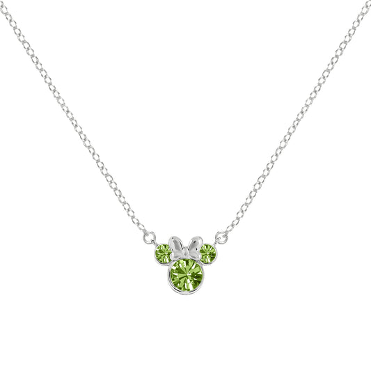 16' Minnie Mouse August Cz Necklace SS925