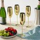 OS 4 Gold Champagne Flutes Stainless St