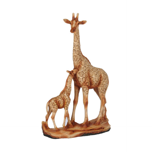 WDP Wood Effect Figurine Giraffe & Calf