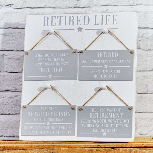 RL Retirement Plaque 4 Asst Grey
