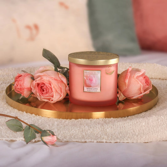 HH Twin Wick Candle - With Love (Tea Rose)