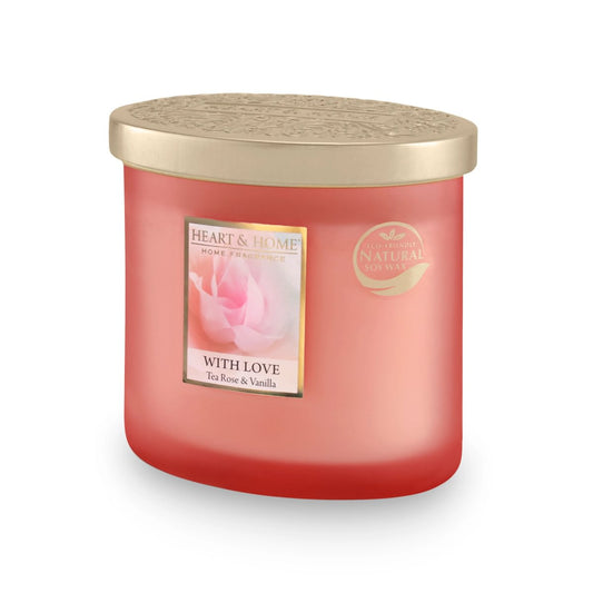 HH Twin Wick Candle - With Love (Tea Rose)