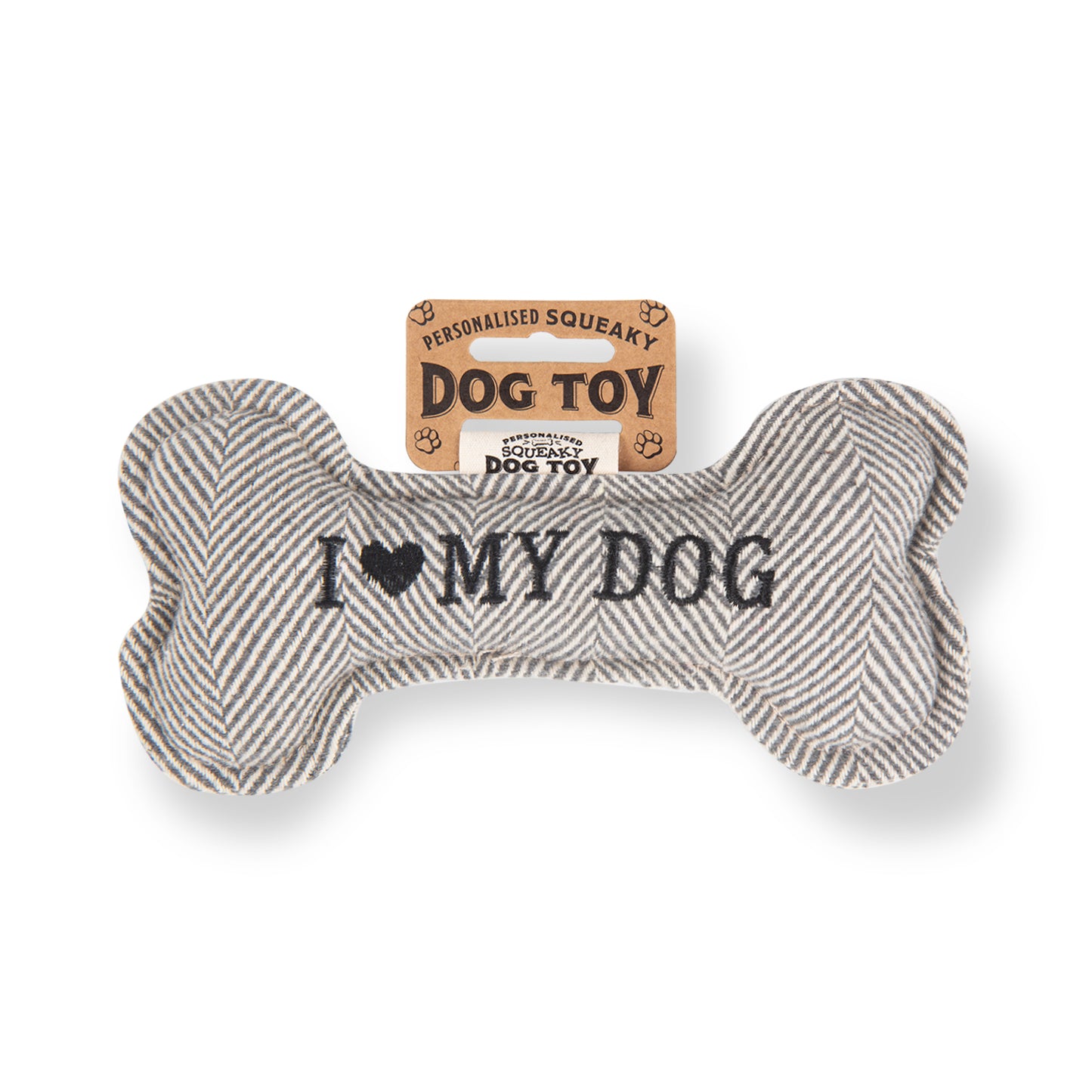 Squeaky Bone Dog Toy - I Love My Dog