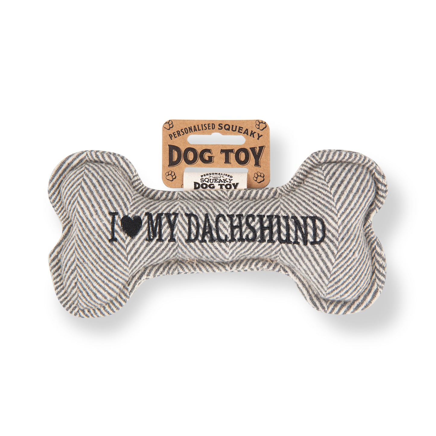 Squeaky Bone Dog Toy - I Love My Dachshund