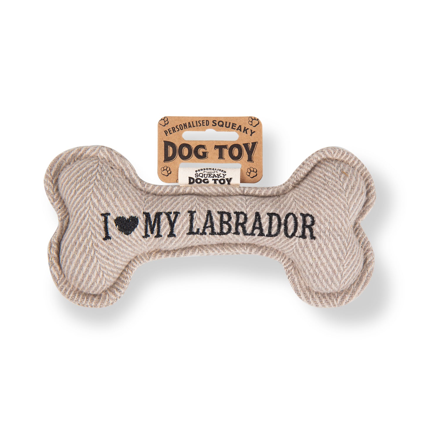 Squeaky Bone Dog Toy - I Love My Labrador