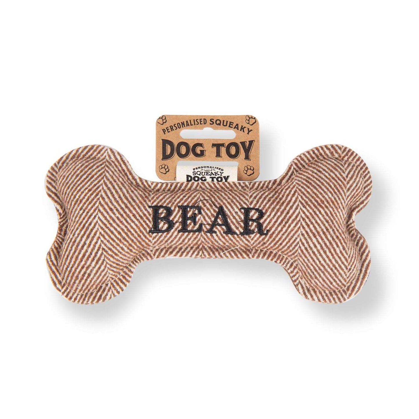 Squeaky Bone Dog Toy - Bear