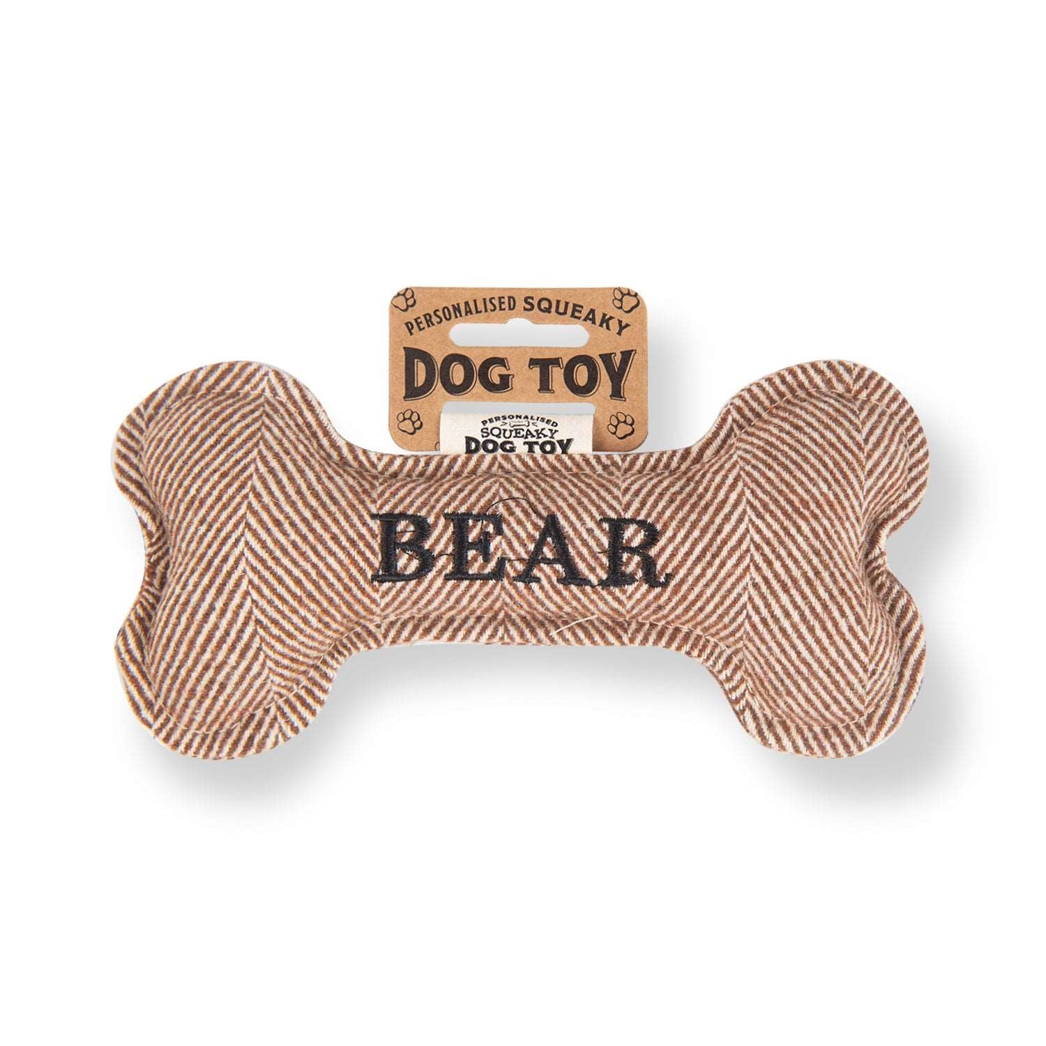 Squeaky Bone Dog Toy - Bear