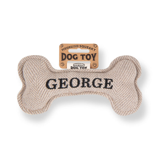 Squeaky Bone Dog Toy - George