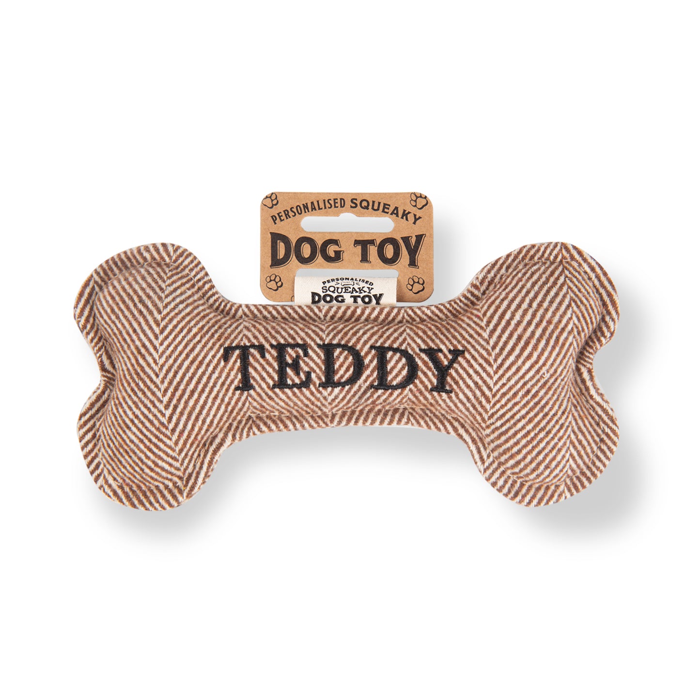Squeaky Bone Dog Toy - Teddy