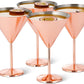 OS 4 Rose Gold Martini Glasses S/S