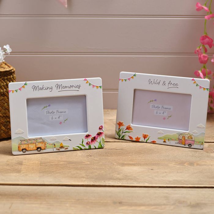 RL Camping Ceramic Photo Frame With 3D Elements 2 asst