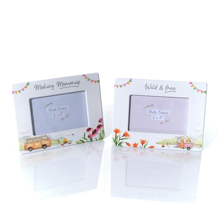 RL Camping Ceramic Photo Frame With 3D Elements 2 asst