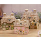 Stoneware Large Thatched Cottage Green Door Tea Light Holder