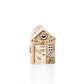 Stoneware Garden Shed With Embossed Blue Flower Tea Light Holder