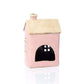 Stoneware Pink House With Embossed Bunting Tea Light Holder