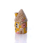 Cottage Garden Stoneware Fairy Style Round House Candle Holder