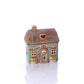 Cottage Garden Stoneware Blue House With Bunting Candle Holder