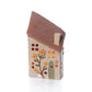 Floral Serenade Stoneware Sloped Roof House Candle Holder