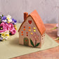 Floral Serenade Stoneware House With Cut Out Heart Candle Holder