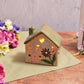 Floral Serenade Stoneware House With Cut Out Heart Lilac Flower Candle Holder
