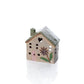 Floral Serenade Stoneware House With Cut Out Heart Lilac Flower Candle Holder
