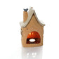 Garden Birds Stoneware Ochre House With 3D Bird Candle Holder