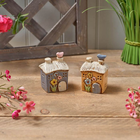 Garden Birds Stoneware House Ornament With 3D Bird *Orange Only