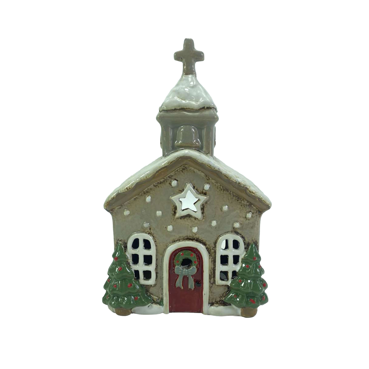 RL Stoneware Church Candle Holder