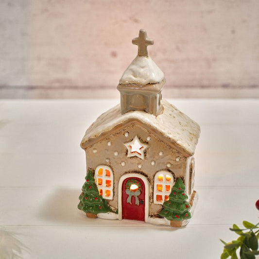 RL Stoneware Church Candle Holder
