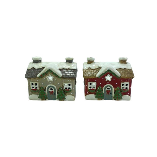 RL Stoneware House With Cut Out Star 2 asst