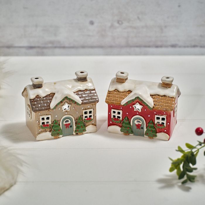 RL Stoneware House With Cut Out Star 2 asst