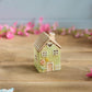 Ceramic Green House Small With Embossed Flower Painted Tea Light Holder